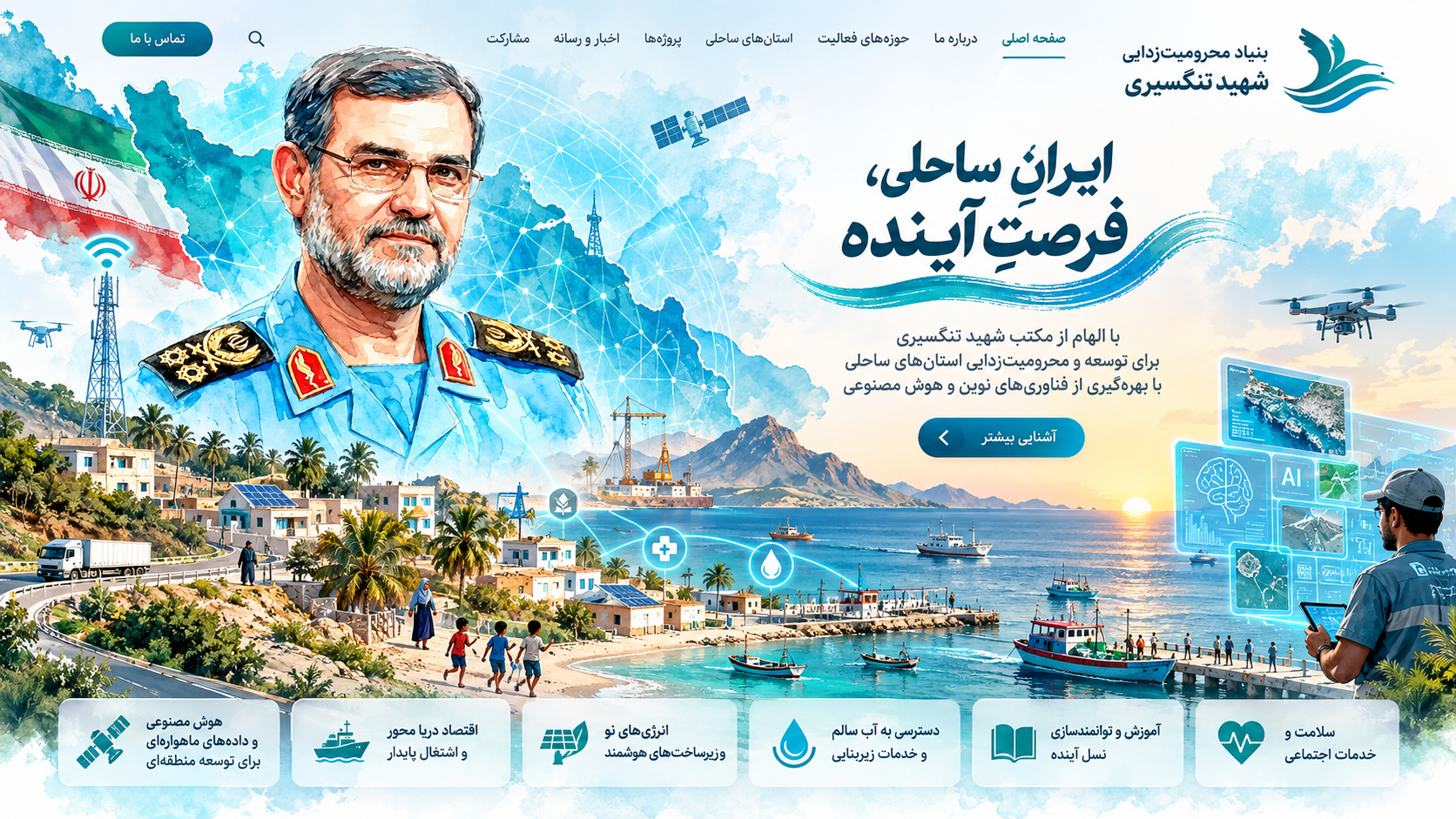 تصویرسازی آینده فناوری و توسعه ساحل